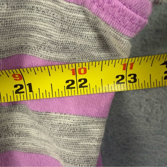 T by Talbots 2XP Mock Neck Pullover Top Pink Grey Stripe Tunic Long Sleeve - Picture 8 of 10